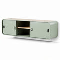 Wandmeubel in groen met 2 deuren en open vak 120 x 40 x 30cm