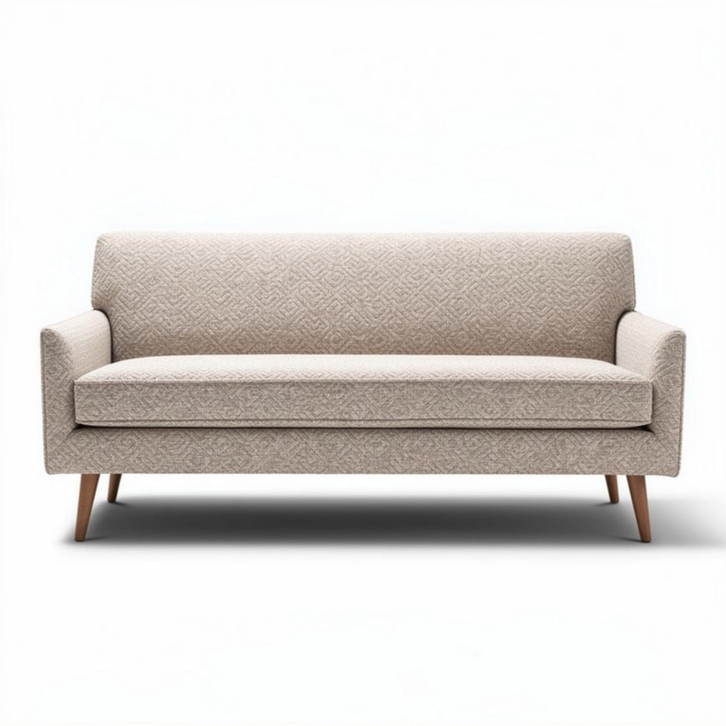 Bank van stof met een afmeting van 190 x 85 x 75cm in beige kleur