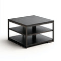 Salontafel van hout met onderblad en metalen pootjes 100 x 60 x 45cm