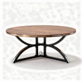 Ronde salontafel van hout met metalen onderstel 120 x 120 x 45cm