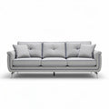 Grijze bank met kussens van stof afmetingen 200 x 90 x 85cm