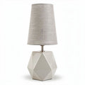 Tafellamp van keramiek met stoffen lampenkap 15 x 15 x 40cm wit